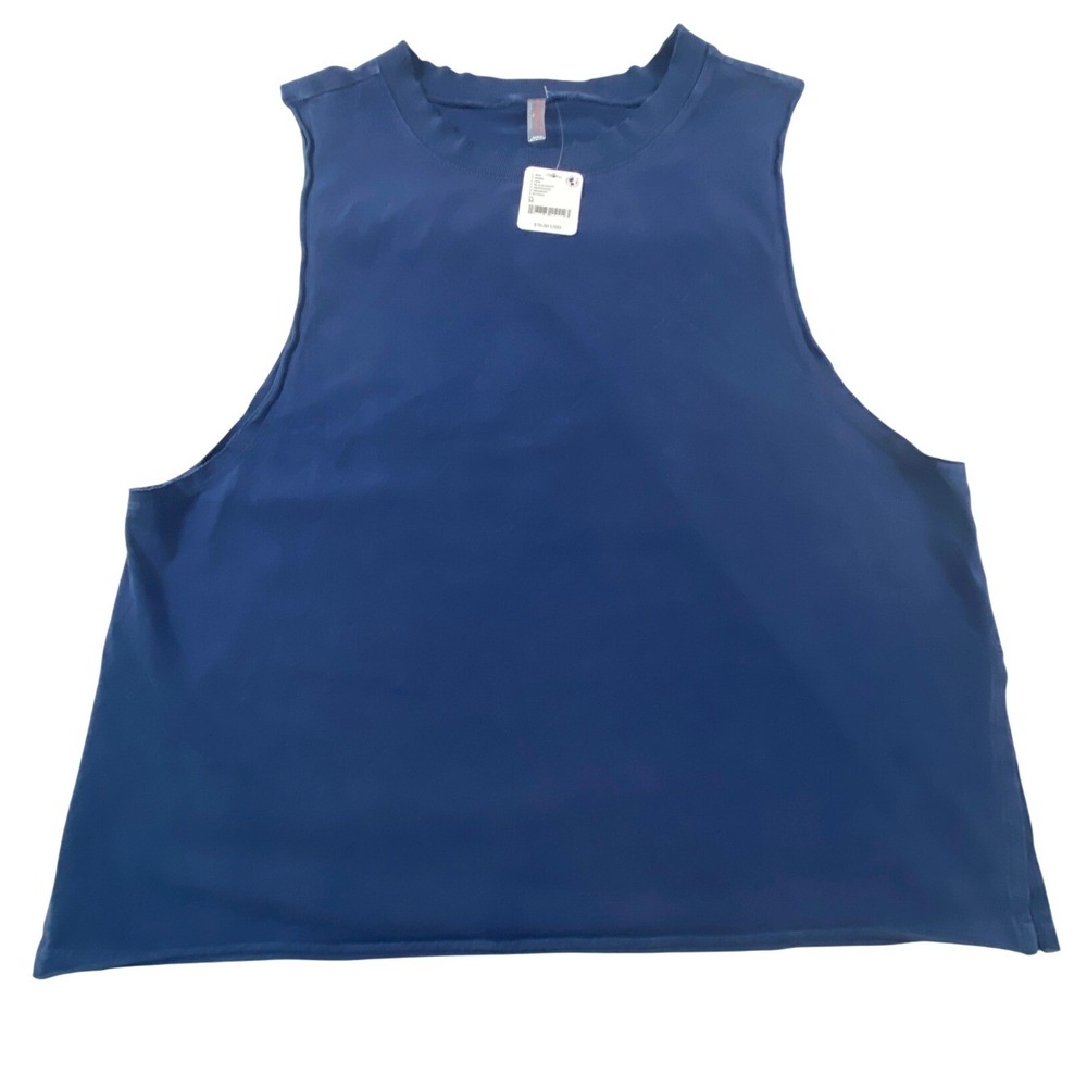 FP Movement Womens Muscle Tank Blue Navy Relaxed Fit OB1686393 Medium NWT
